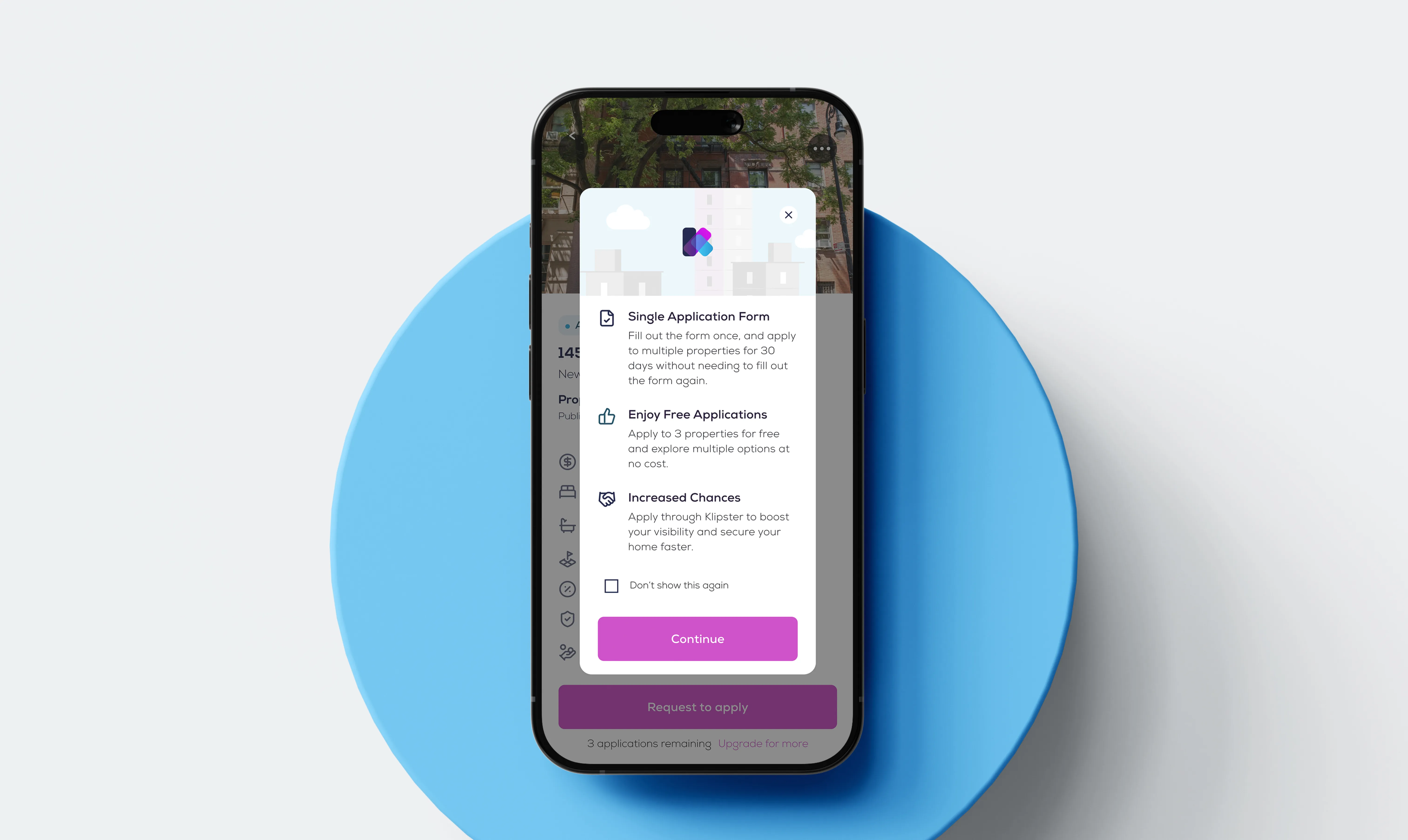 Klipster rental application flow