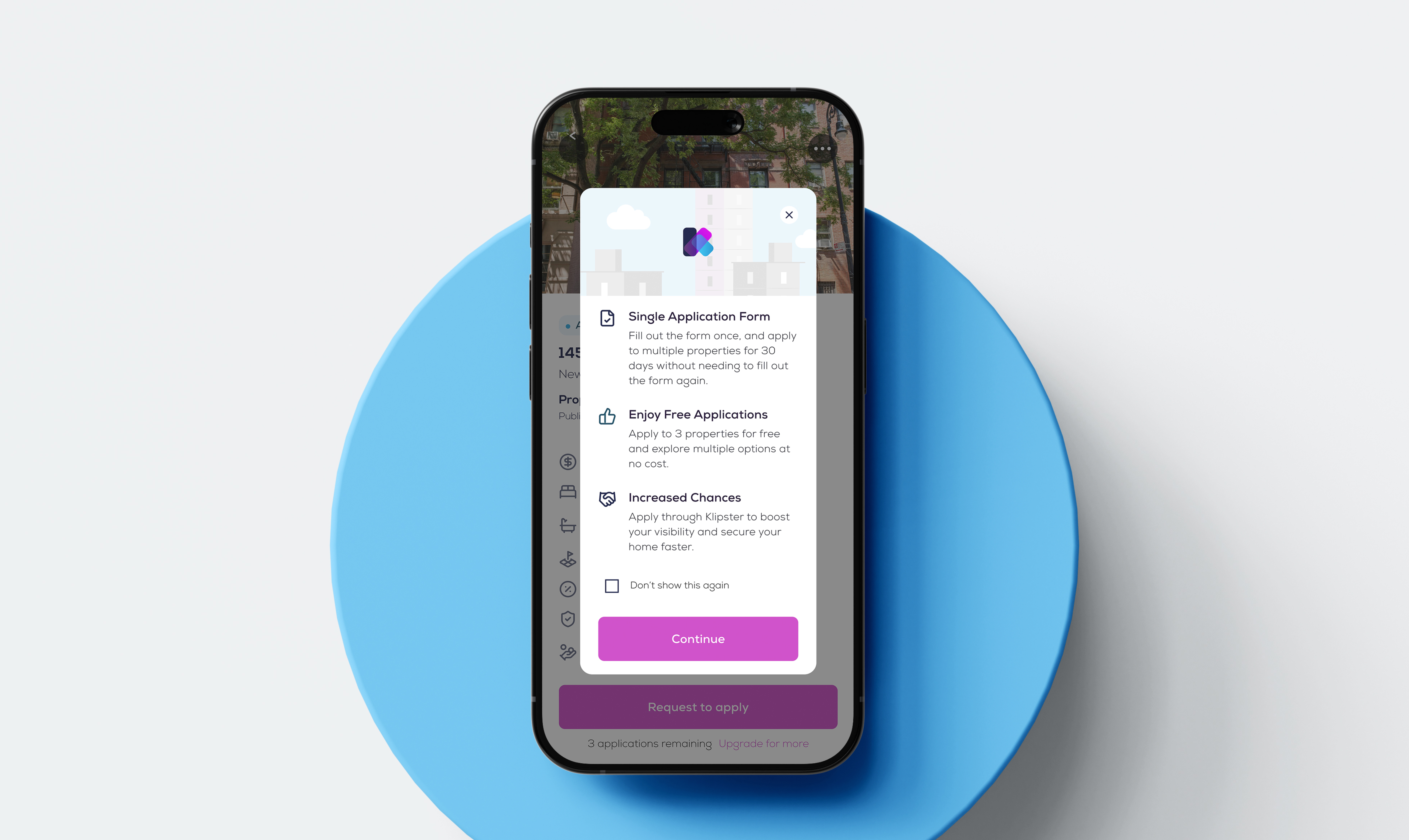 Klipster rental application flow