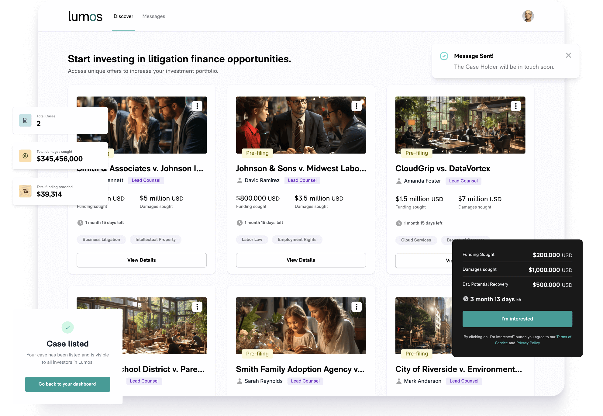 Lumos — Secure litigation finance marketplace