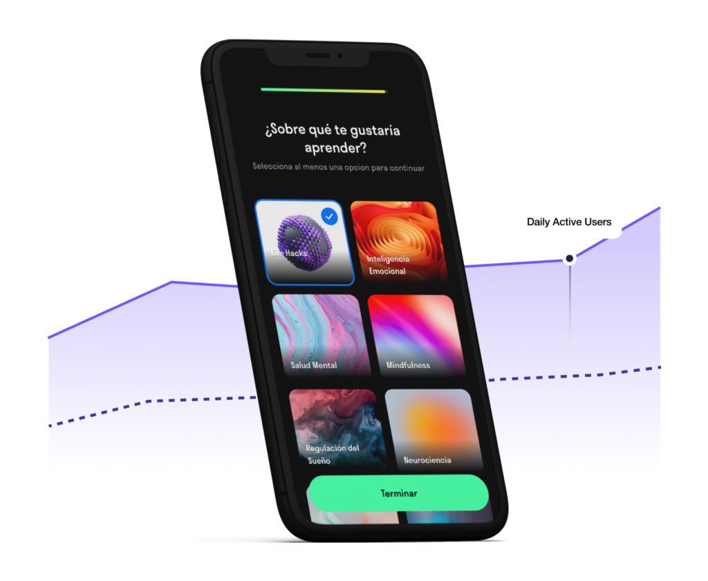 Wake mobile app wellness data screens